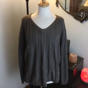 EUC Sonoma XL GRAY Chunky Cable Knit Sweater